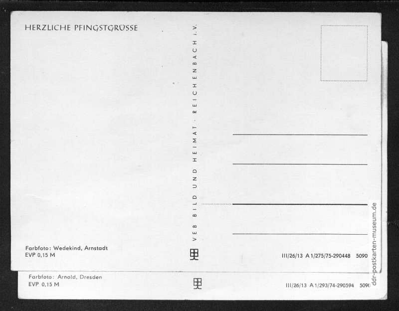 Falsche Namensangabe des Fotografen bei erster Auflage (unten) - 1974 / 1975