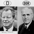 Politiker West (Willy Brandt) und Ost (Willi Stoph) Treffen 1970 in Erfurt und Kassel - 1968 / 1977