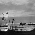 Sonnenuntergang mit Fischerbooten - 1980