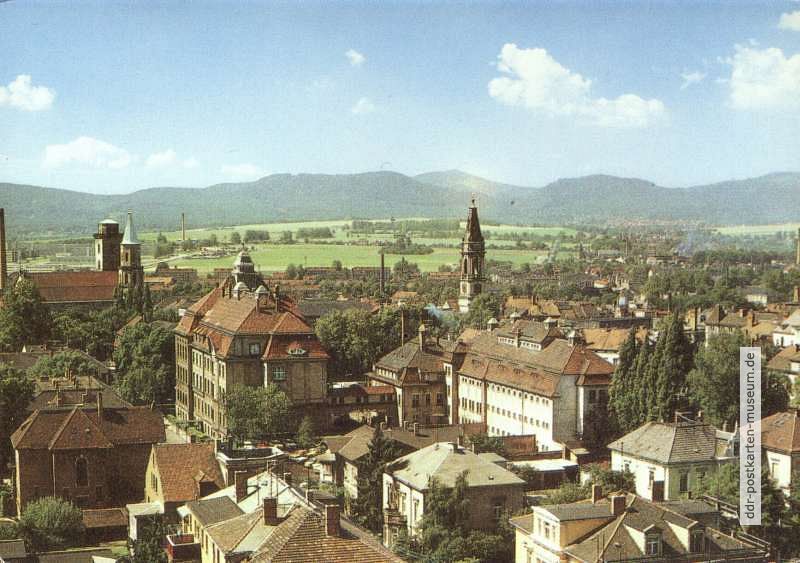 Blick über Zittau zum Zittauer Gebirge - 1989
