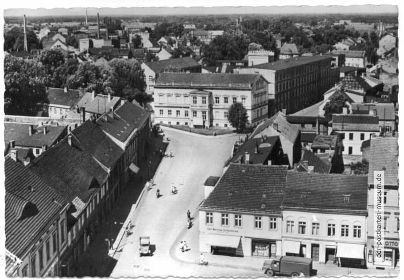 Blick vom Marktturm auf den Platz der Jugend - 1962
