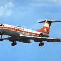 Turbinenluftstrahl-Verkehrsflugzeug "TU 134" beim Landeanflug - 1978