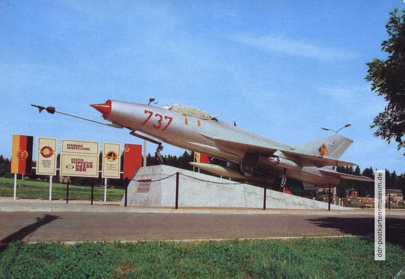 Sigmund Jähns Jagdflugzeug "Mig 21 F-13" der NVA in Gedenkstätte Morgenröthe-Rautenkranz