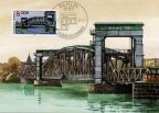 Maximumkarte "Schiffshebewerke und Zugbrücken" mit Hubbrücke in Magdeburg - 1988