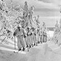 Skipatrouille der NVA-Grenztruppen im Thüringer Wald - 1958
