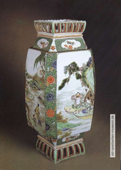 Porzellanlaterne aus China um 1700, bemalt im Stil der "Grünen Familie" - 1982
