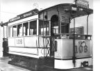 Ältester Straßenbahnwagen Dresdens im Zustand von 1906 für elektrischen Betrieb - 1975