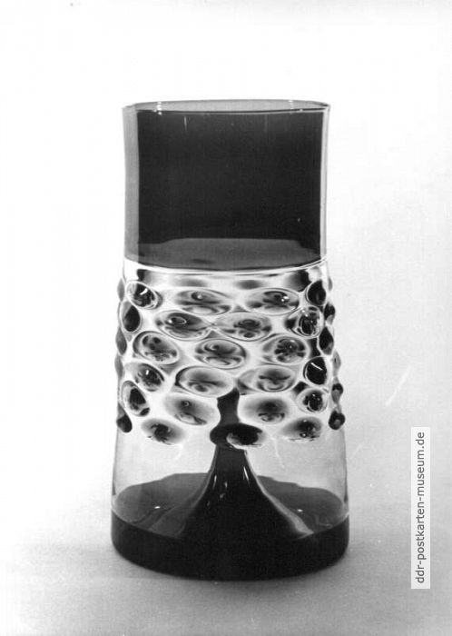 Lampengeblasenes Glasgefäß mit Noppenauflage - 1977