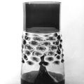 Lampengeblasenes Glasgefäß mit Noppenauflage - 1977