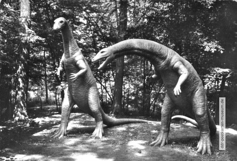 Saurierparkanlage mit Plateosaurus aus der Triaszeit - 1983