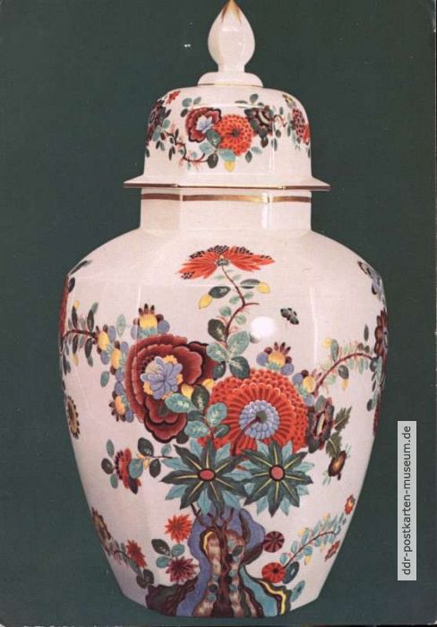 Porzellansammlung, Deckelvase nach ostasiatischem Vorbild mit Indischmalerei 18.Jahrhundert - 1971