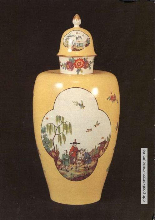 Porzellansammlung, Deckelvase mit chinesischer Malerei nach Löwenfinck - 1985