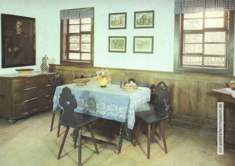 Volkskundemuseum "Thüringer Bauernhäuser", Stube im Unterhaseler Haus - 1988