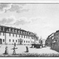 Alte Graphik vom Goethehaus am Frauenplan, 1782-1832 von Goethe bewohnt