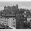 Blick auf Mylau mit Burg - 1954