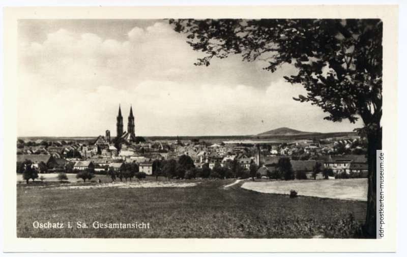 Gesamtansicht, Blick auf Oschatz - 1956