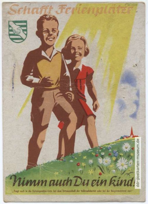 Werbekarte der Volkssolidarität von G. Hausmann - 1946