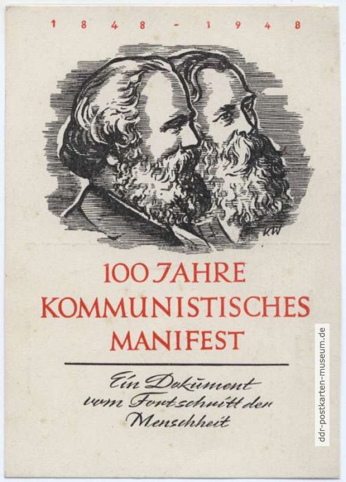 100 Jahre Kommunistisches Manifest 1948, Marx und Engels