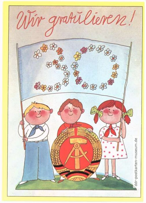 Plakat "Wir gratulieren !" (30 Jahre DDR) - 1979