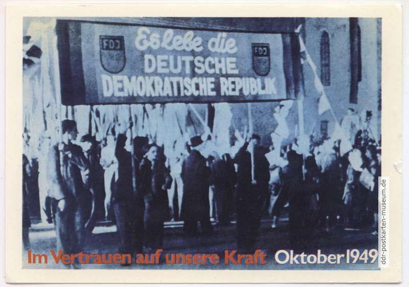 Gründung der DDR vor 40 Jahren - "Im Vertrauen auf unsere Kraft", 1989