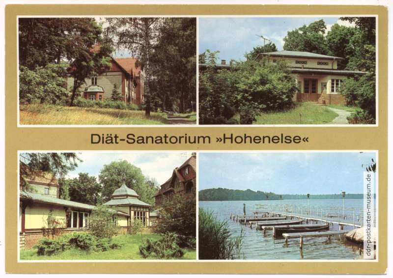 Diät-Sanatorium "Hohenelse" - Haus 2 und 3, Wandelgang und Rheinsberger See - 1983