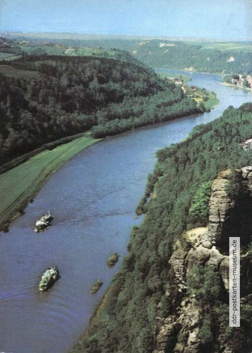 Ausflugsschiffe der Weißen Flotte Dresden im Elbsandsteingebirge (Sächsische Schweiz) - 1971