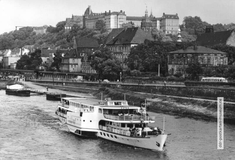 Fahrgastschiff "Wilhelm Pieck" der Weißen Flotte Dresden in Pirna - 1967 / 1972