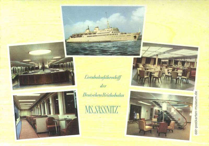 Eisenbahnfährschiff der Deutschen Reichsbahn MS "Saßnitz" - 1962