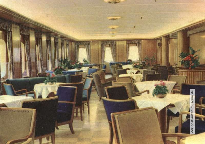 Veranda-Cafe im Urlauberschiff MS "Völkerfreundschaft" - 1961