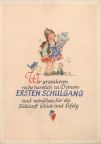 Glückwunschkarte zum ersten Schulgang von 1950 - Oberlausitzer Kunstverlag