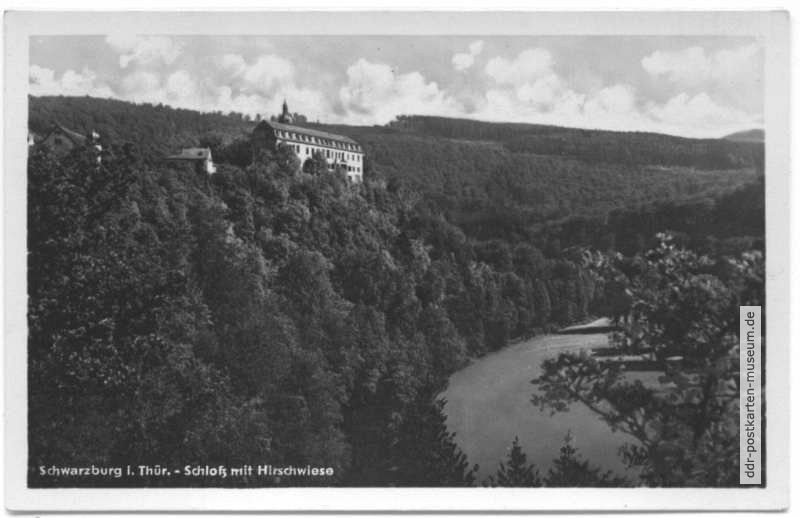 Schloß Schwarzburg mit Hirschwiese - 1954