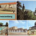 Gaststätte "Roter Löwe", Schloß und St. Georgskirche, Freibad, Dienstleistungskomplex, "Haus der Einheit" - 1980