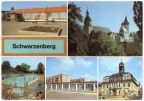 Gaststätte "Roter Löwe", Schloß und St. Georgskirche, Freibad, Dienstleistungskomplex, "Haus der Einheit" - 1980