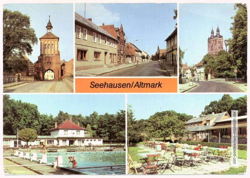 Beustertor, Straße der DSF, Petrikirche, Freibad, Naherholungszentrum Baarsberge - 1984