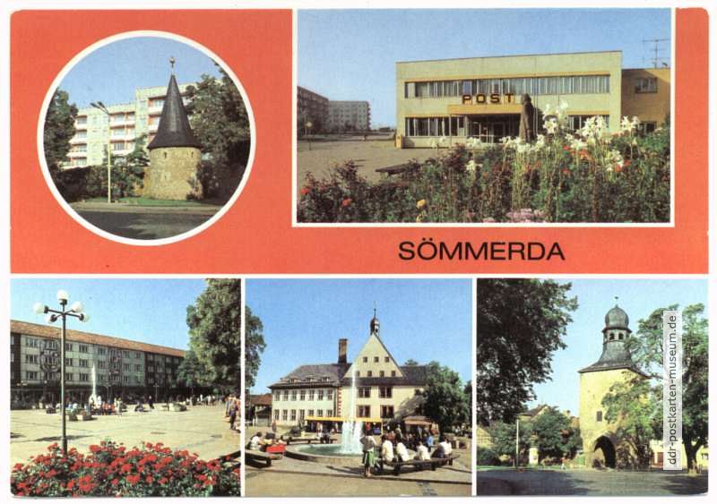 Stadtmauer, Post, Markt, Rathaus, Erfurter Tor - 1983