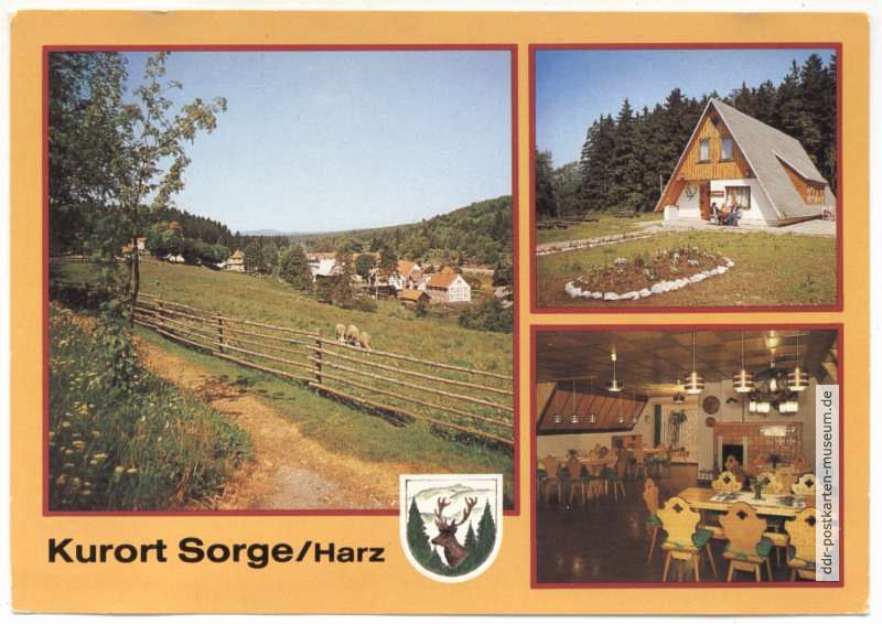 Koppel am Ortsrand, Jägerbaude und Gastraum - 1990