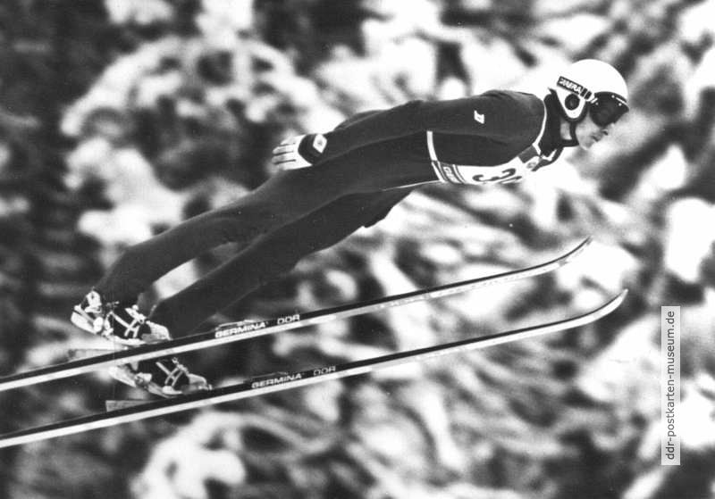 Manfred Deckert (SC Dynamo Klingenthal), 1980 Olympische Silbermedaille im Skispringen - 1980