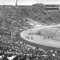 Friedensfahrt 1956, Ehrenrunde der Etappenersten im Leipziger Stadion der 100 000 - 1957