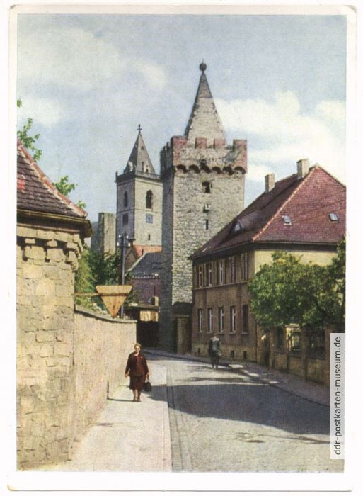 Turmgasse, Eulenturm und Johanniskirche - 1953