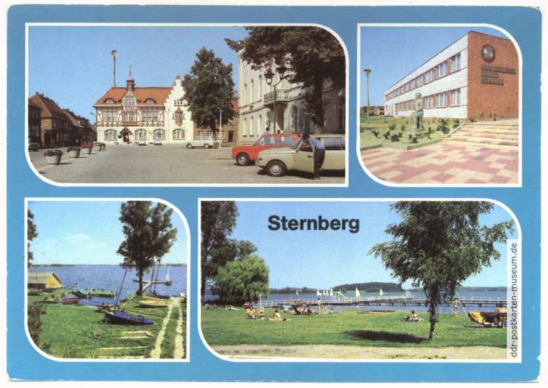 Karl-Liebknecht-Platz, Kreiskulturhaus "Benno Voelkner", Am See, Freibad am Luckower See - 1981