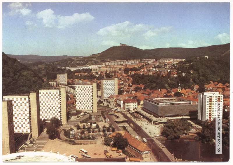 Blick zum Stadtzentrum, Hochhäuser, Centrum-Warenhaus - 1988