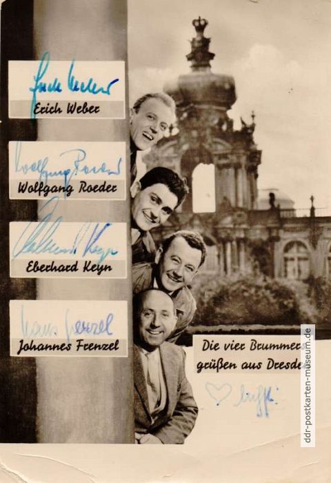 "Die vier Brummers" grüßen aus Dresden - 1966