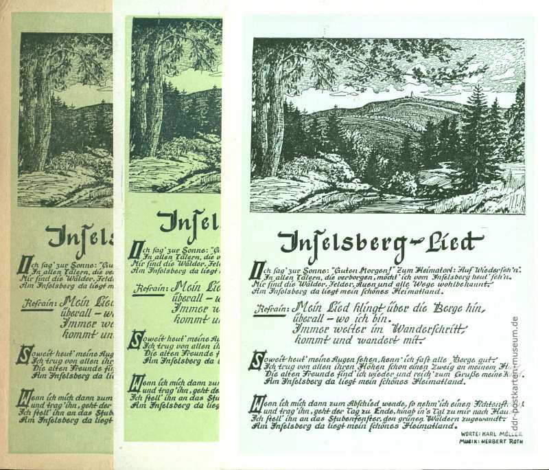 Titel "Inselsberg-Lied" von Karl Müller / Herbert Roth - 1954 / 1955