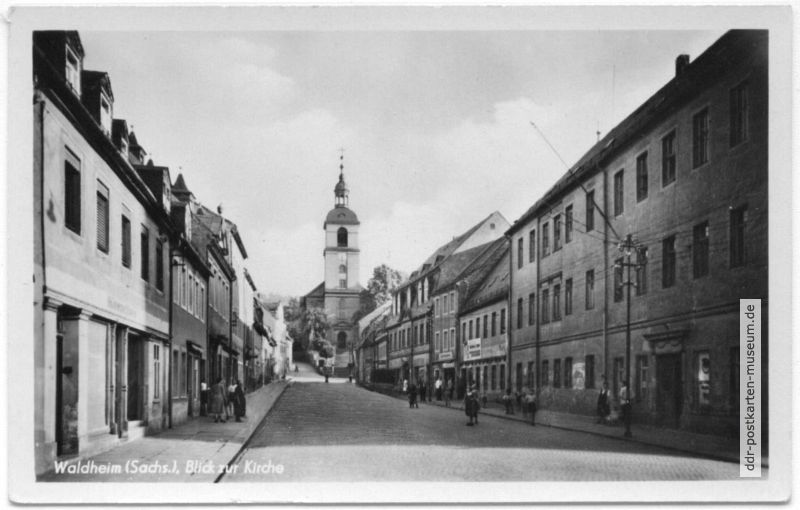 Obermarkt, Blick zur Nikolaikirche - 1954