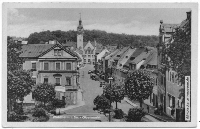 Obermarkt mit Blick zum Rathaus - 1954