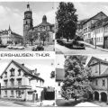 Marktplatz mit Stadtkirche, Badegasse, Klubhaus, Schloßhof vom Schloß Tenneberg - 1976