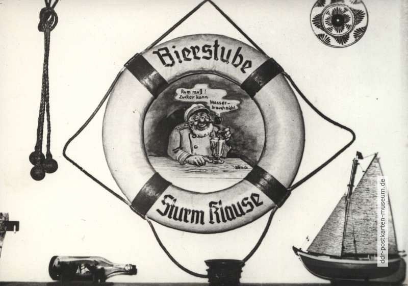 Postkarte mit Werbung für Bierstube "Sturmklause" in Kühlungsborn - um 1965
