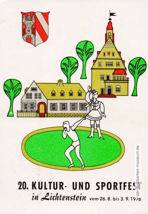 reklamepostkarte für 20. Kultur- und Sportfest in Lichtenstein - 1978