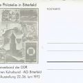 Postkarte mit Werbung für Briefmarken-Jubiläumsausstellung in Bitterfeld 1972