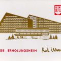 Postkarte mit Werbung vom FDGB-Erholungsheim "Karl Marx" in Schöneck (Vogtland) - 1985